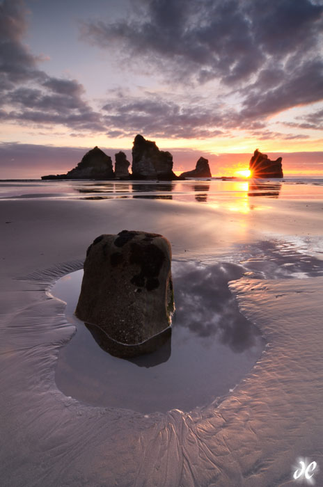 Motukiekie Beach sunset, South Island, New Zealand