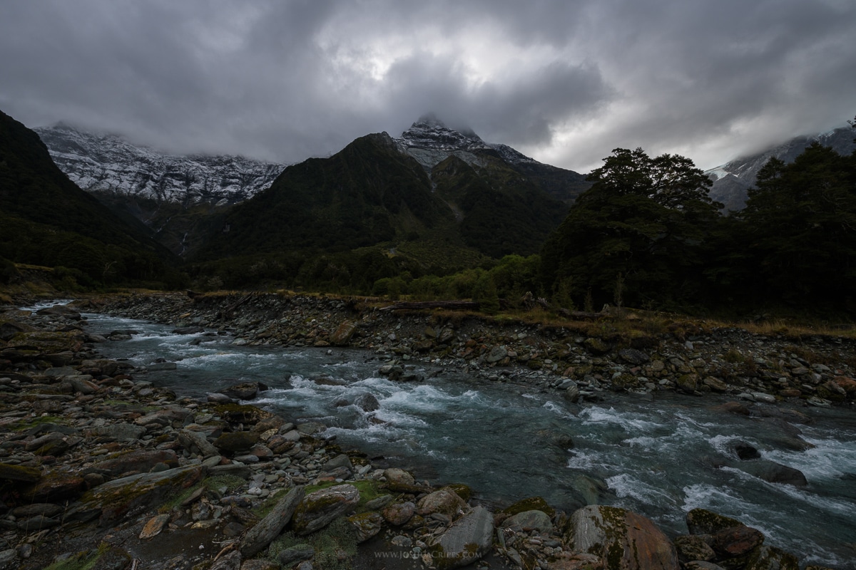 Deep and dark drama invading the Wilkin River valley near Top Forks Hut