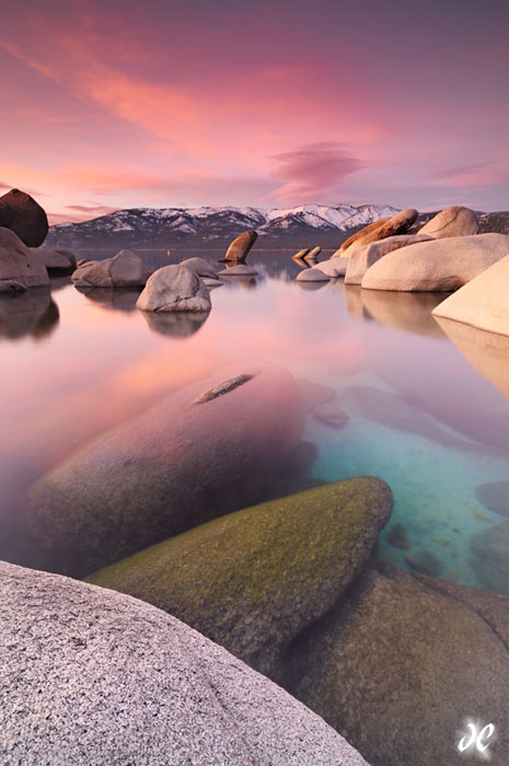 Sand Harbor State Park at sunset, Lake Tahoe