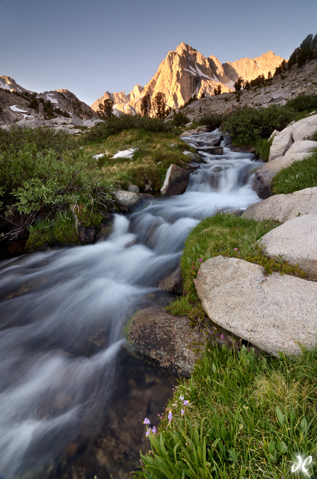 Picture Peak and stream, Sabrina Basin, Eastern Sierra Nevada Mountains