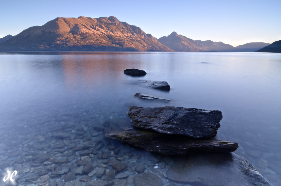 Mountains above Lake Wakatipu, Queenstown, New Zealand