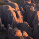 Punakaiki Pancake Rocks in the afternoon, Dolomite Point, West Coast, South Island, New Zealand