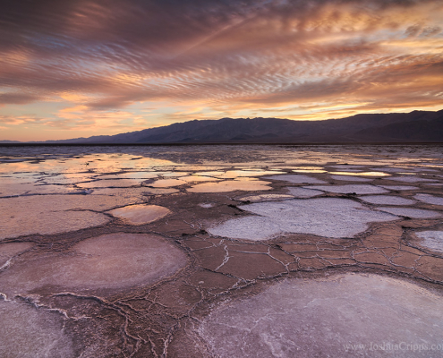 Cottonball-Basin-Salt-Flats-Water-Mud-Sunset