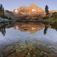 Banner Peak over Garnet Lake, John Muir Trail, Ansel Adams Wilderness, Sierra Nevada Mountains