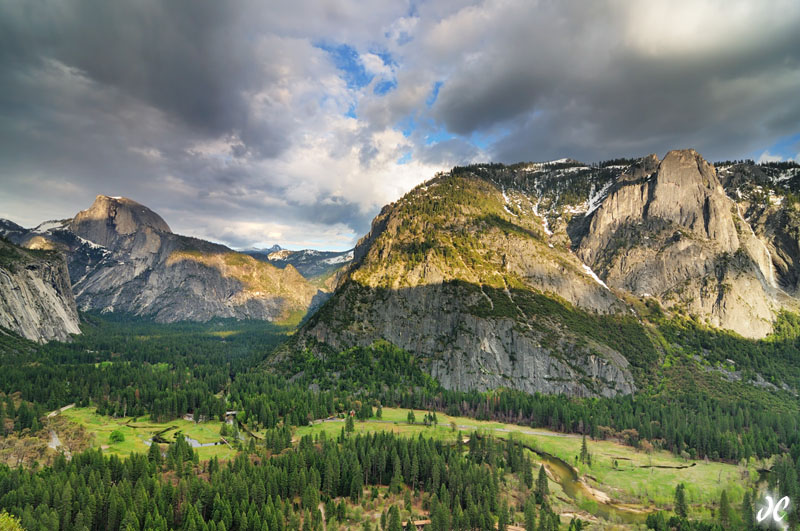 Half Dome and Sentinel Rocks from Columbia Rock, Yosemite National Park