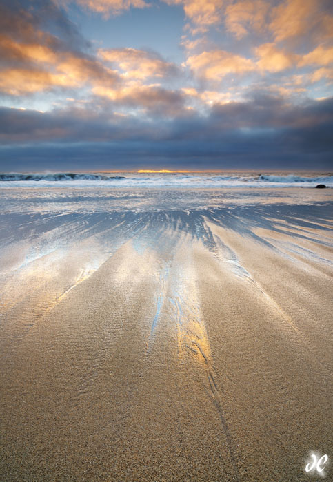 Hole in the Wall Beach sunset, Santa Cruz, California