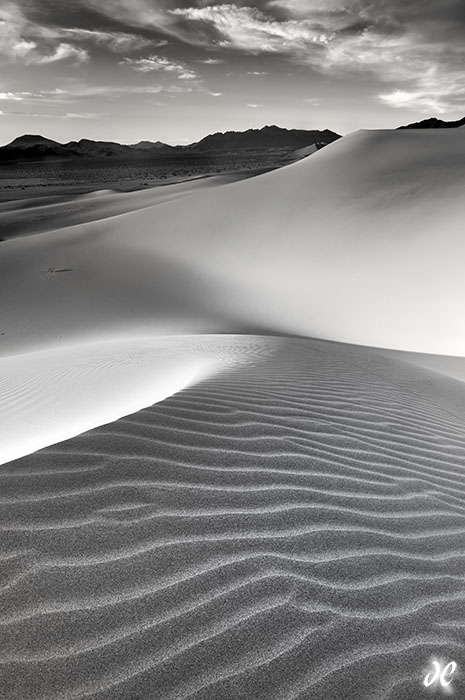 Ibex Sand Dunes, Death Valley National Park, black and white