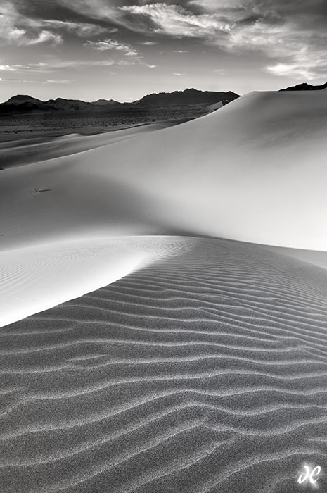The Bigger Picture Ibex Sand Dunes, Death Valley National Park, black and white