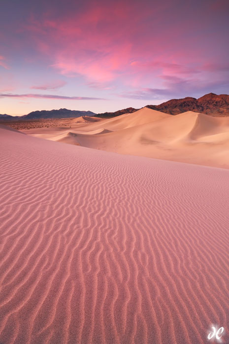 Desert Dream Ibex Sand Dunes at sunset, Death Valley National Park