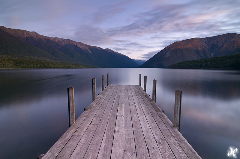 Sunset at Lake Rotoiti, Nelson Lakes National Park, South Island, New Zealand