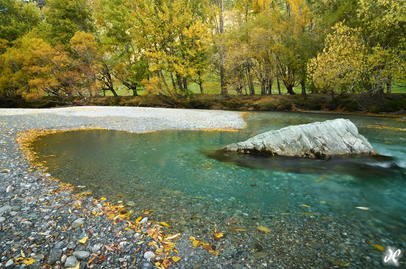 Matukituki River in fall, Mt. Aspiring National Park, South Island, New Zealand