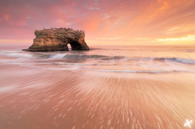 Natural Bridges State Beach sunset, Santa Cruz, California