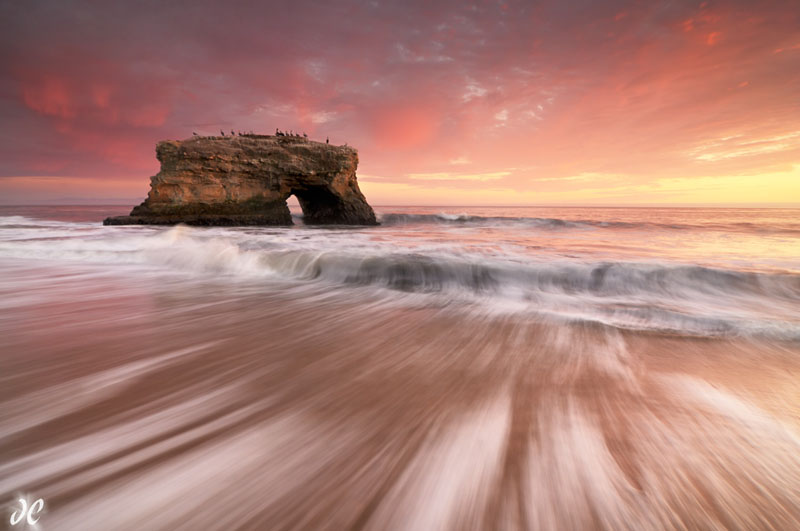 Natural Bridges State Beach sunset, Santa Cruz, California