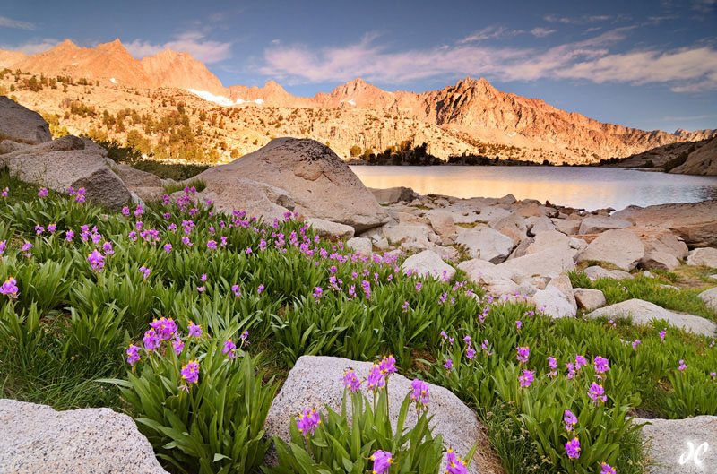 Shooting stars at Moonlight Lake, Sabrina Basin, High Sierra