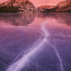 Frozen Tenaya Lake sunset, Yosemite National Park
