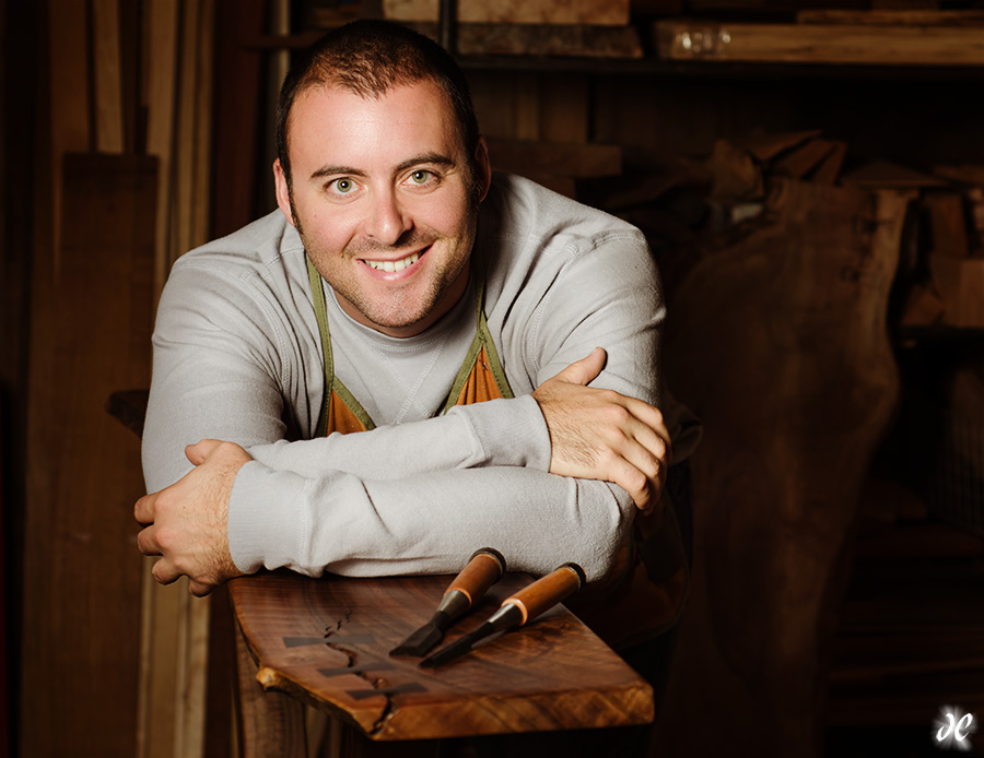 Photography portrait of Santa Cruz woodworker Blake Weber Photography portrait