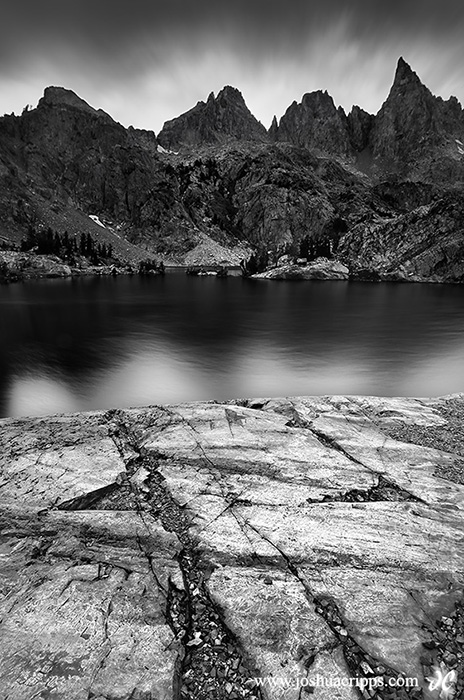 Minaret Lake in black and white, Ansel Adams Wilderness, Eastern Sierra Nevada