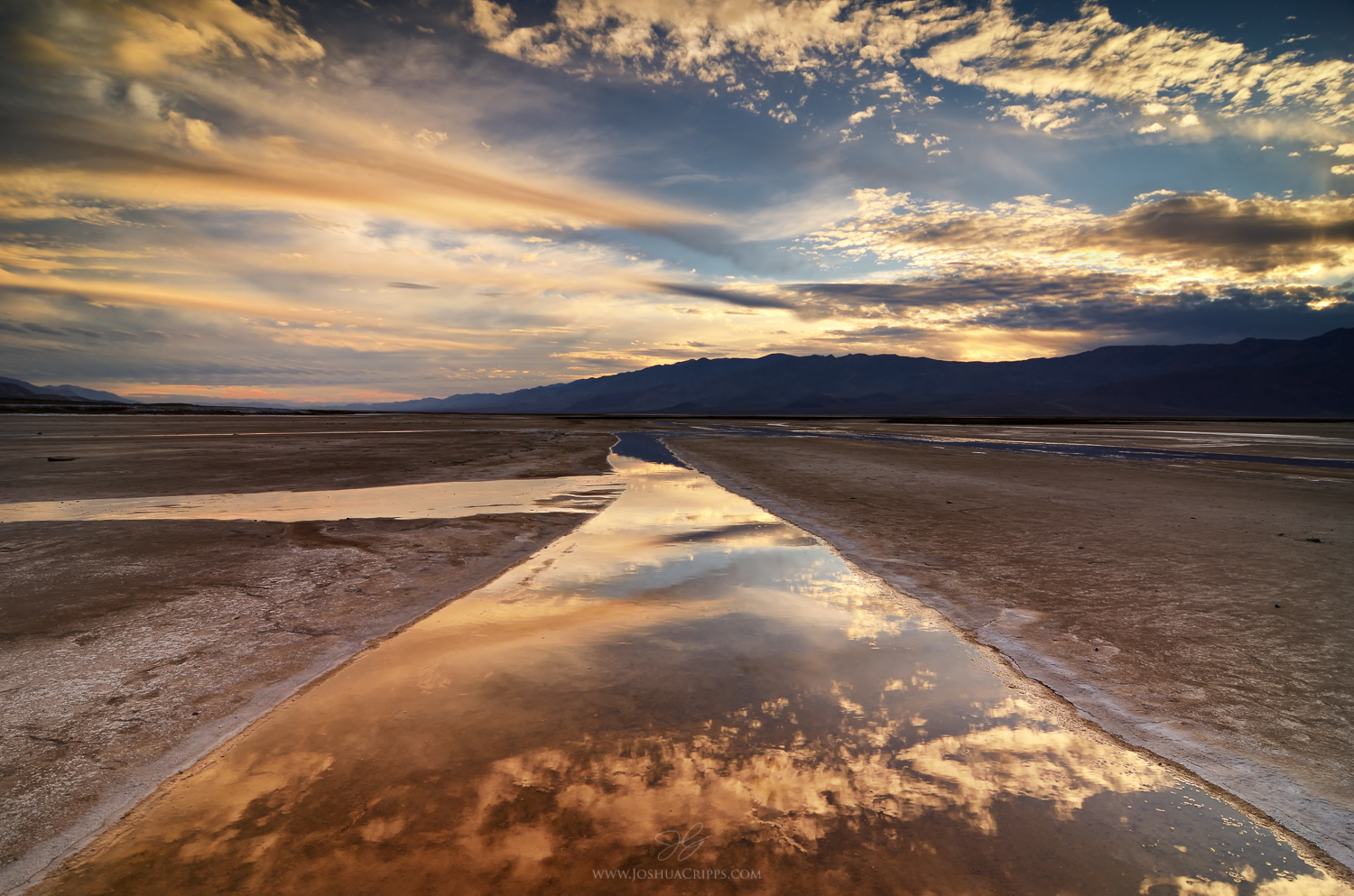 The Road to Heaven is Paved With Gold Cottonball Spring reflections, Death Valley National Park