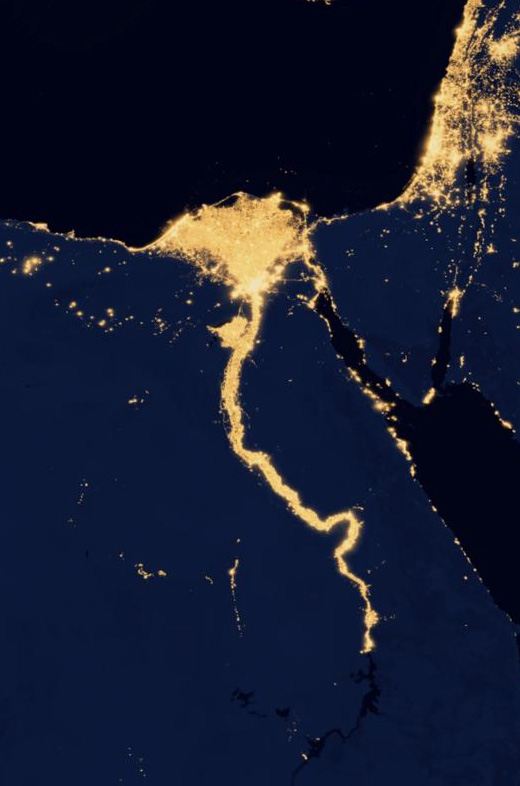 NASA's Black Marble photos: Nile River