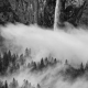 Bridalveil Falls, Yosemite, Black and White