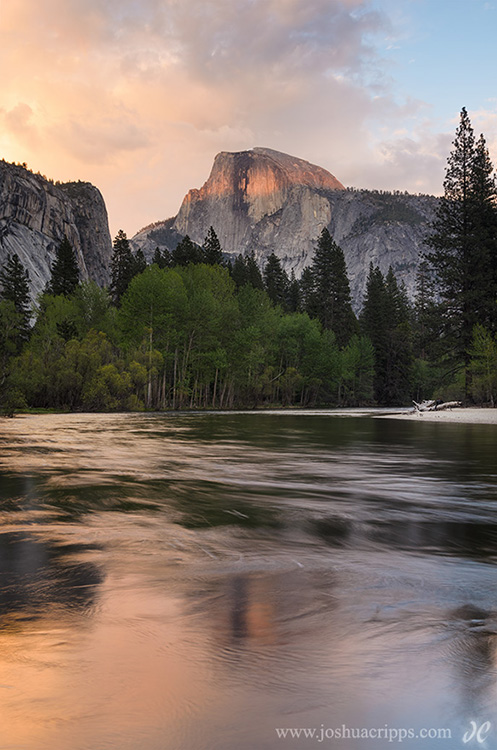 Thunderstorm above Half Dome at sunset, Yosemite Valley