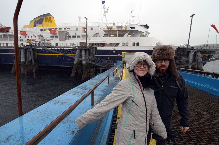 Mike and Lauren head aboard the M/V Malaspina