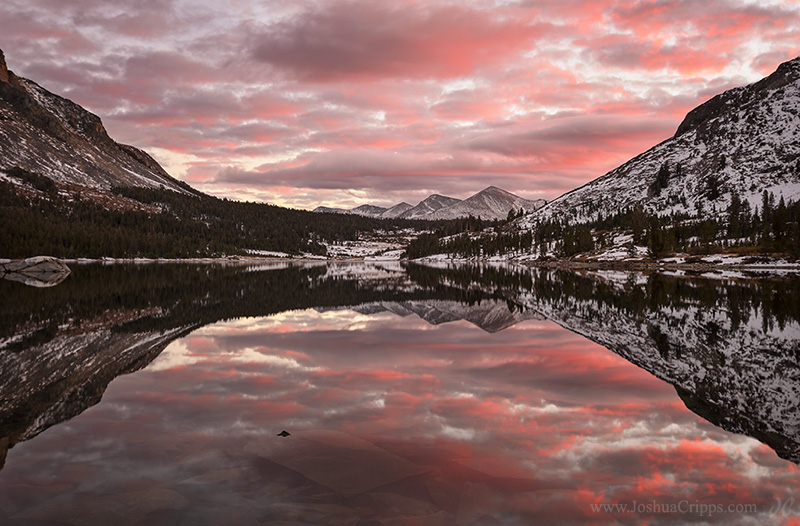 Mammoth Mirror - Winter Sunset, Tioga Lake, Yosemite