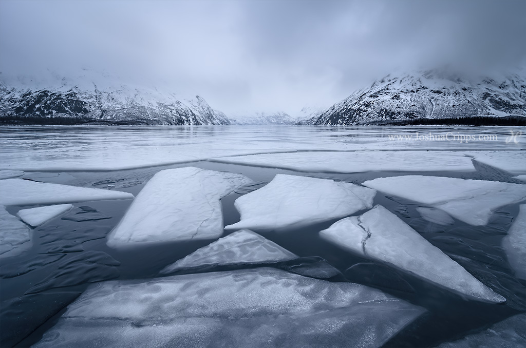 Portage Lake, Alaska, Frozen in Winter