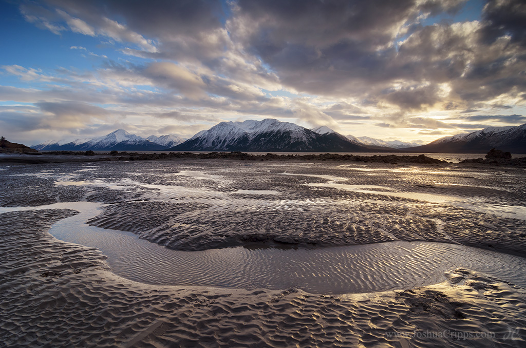 Turnagain Arm, Alaska, Low Tide Winter Sunset