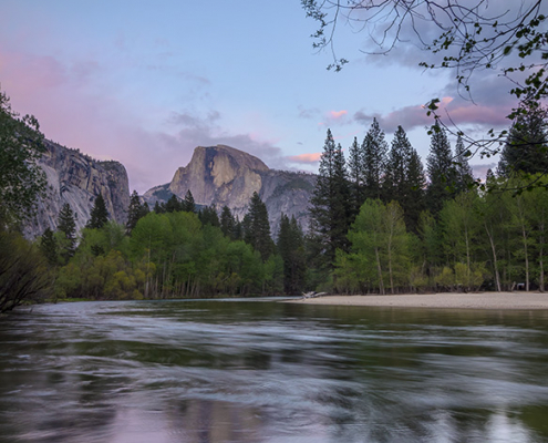 half-dome-merced-river-twilight