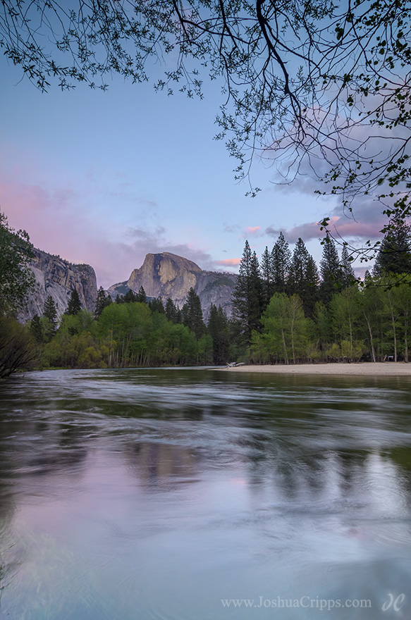 half-dome-merced-river-twilight