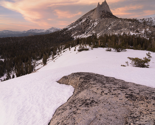 Cathedral Peak Yosemite Winter Sunset