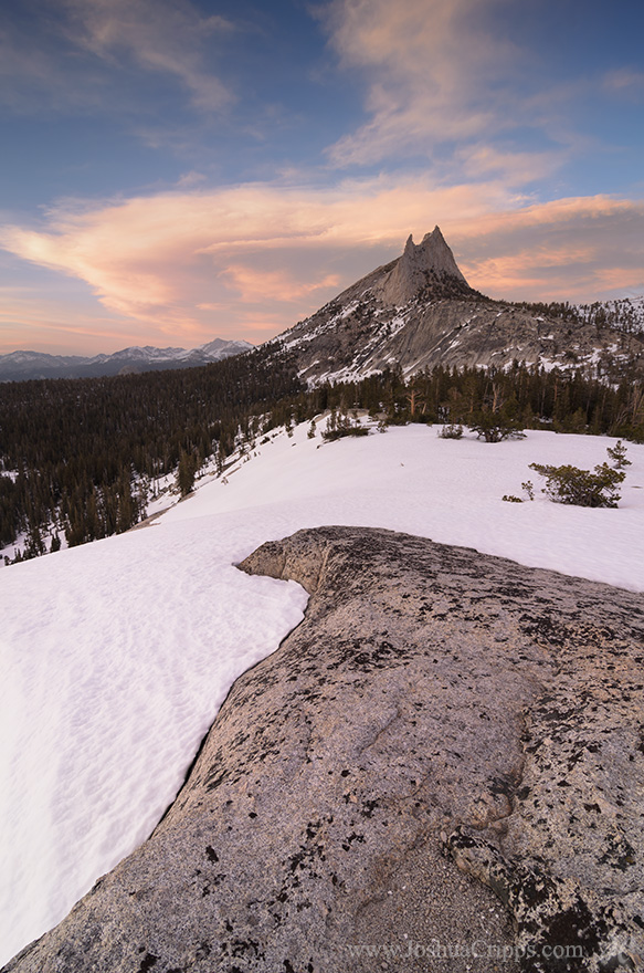 Cathedral Peak Yosemite Winter Sunset