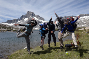 Backpackers at Thousand Island Lake, Ansel Adams Wilderness