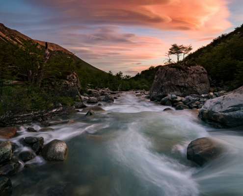 Chile-Patagonia-Cerro-Castillo-National-Reserve-Lenticular-sunset