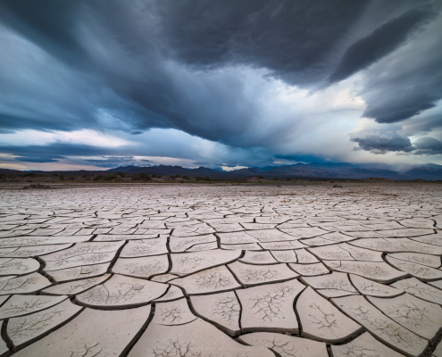 Death-Valley-mud-cracks-stormy-sunset