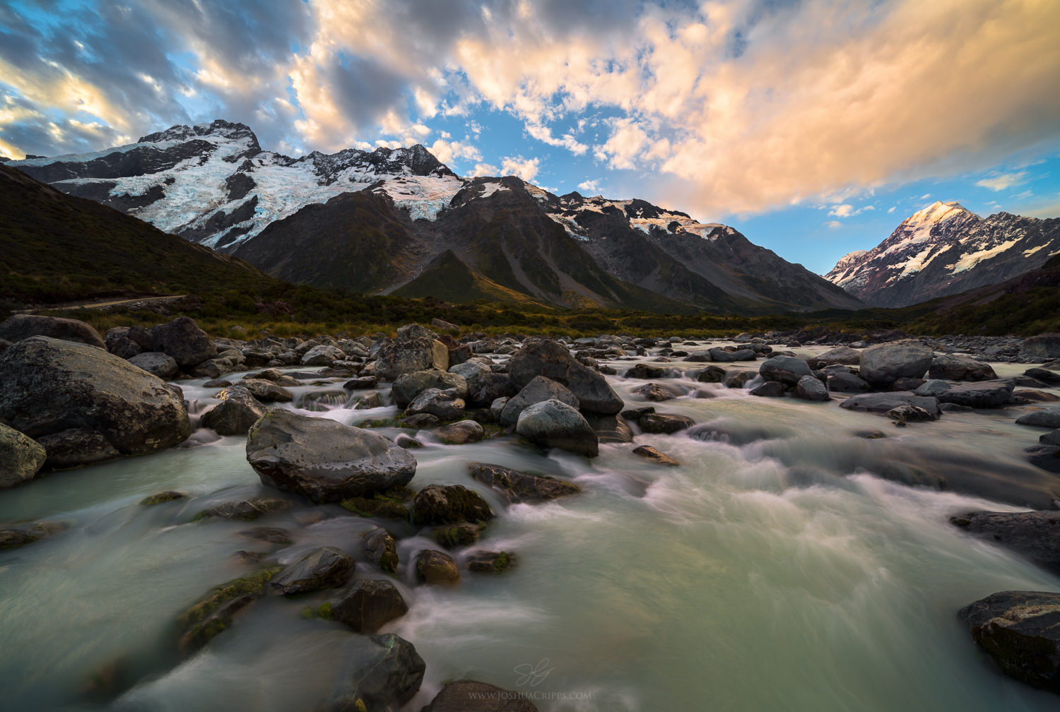 Hooker River, Mt cook, Mt Sefton, New Zealand, March 26th 2015