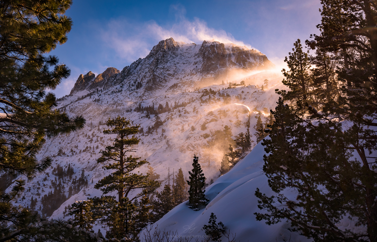 Spindrift Carson Peak, June Lake, Sierra Nevada, California, January 23rd, 2016