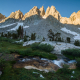 Kearsarge Pinnacles and stream in early morning light.